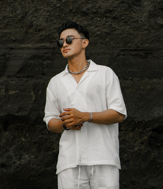 Kemeja Sakala Semi Oversized - Broken White