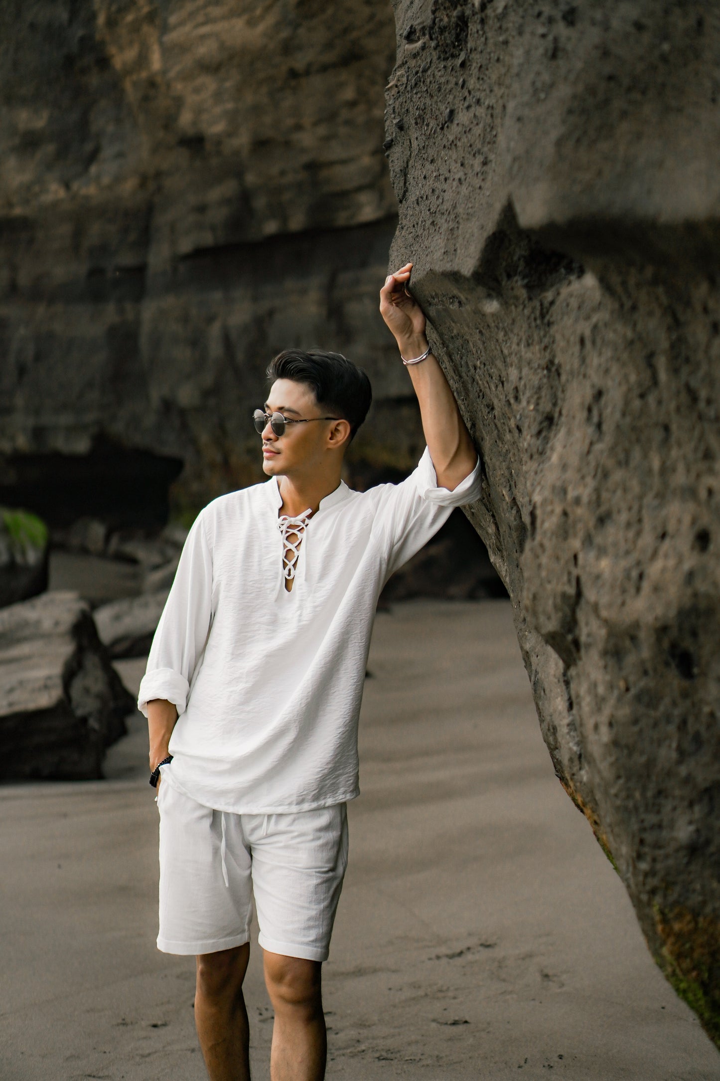 Polo Rope Linen Long Sleeve Shirt