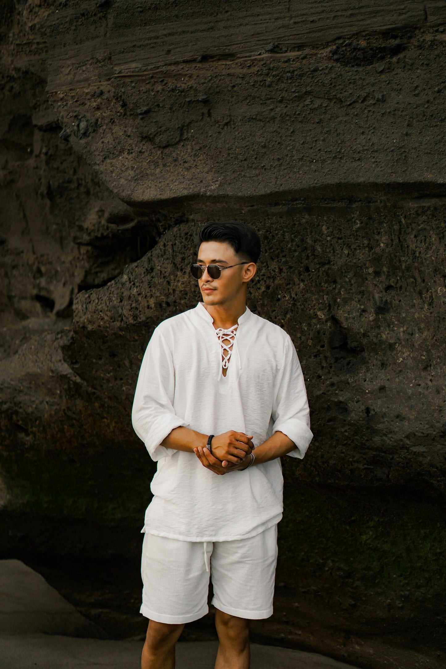 Polo Rope Linen Long Sleeve Shirt