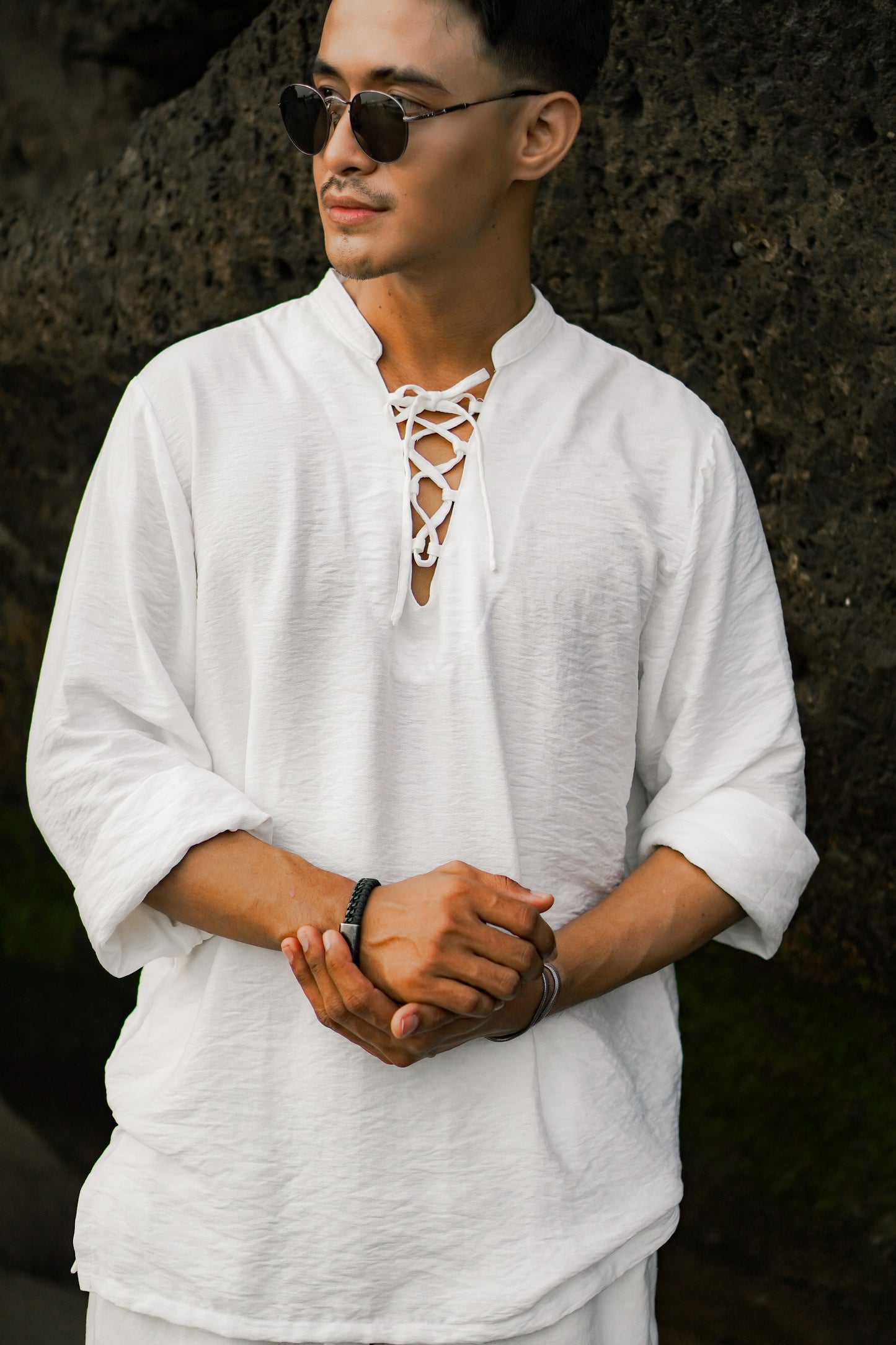 Polo Rope Linen Long Sleeve Shirt