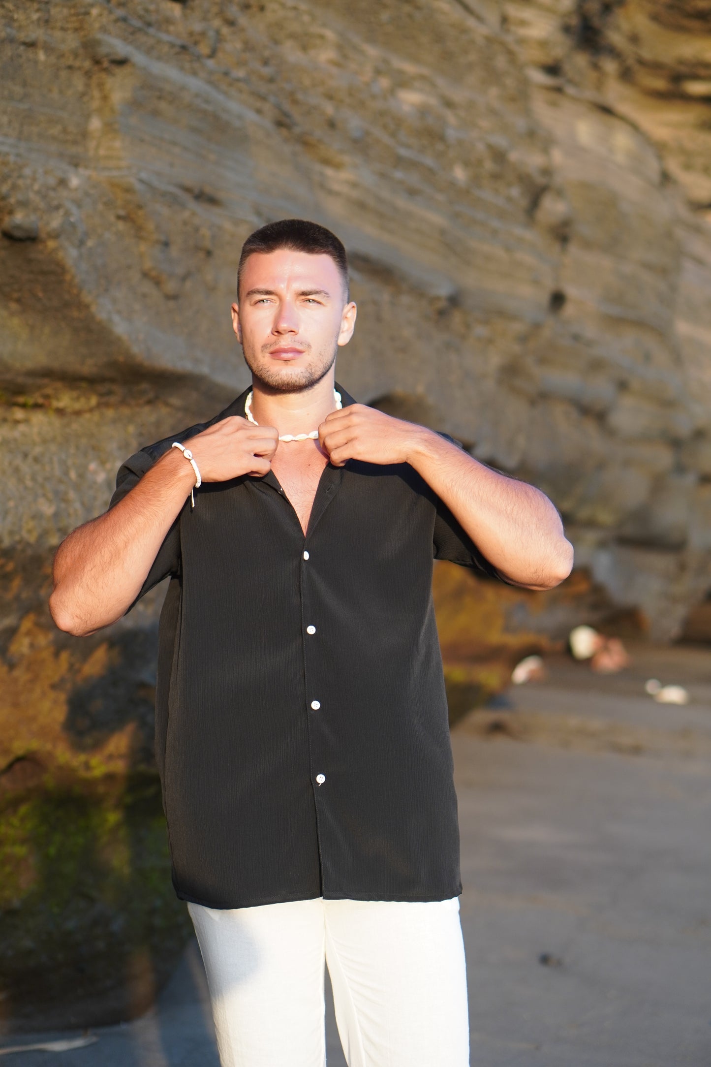 Sella Button Crinkle Shirt