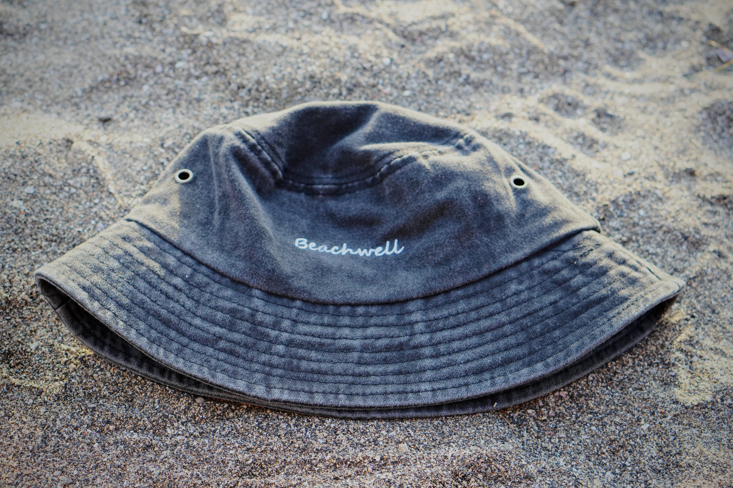 Bucket Hat Washed Jeans Beachwell Embroidery