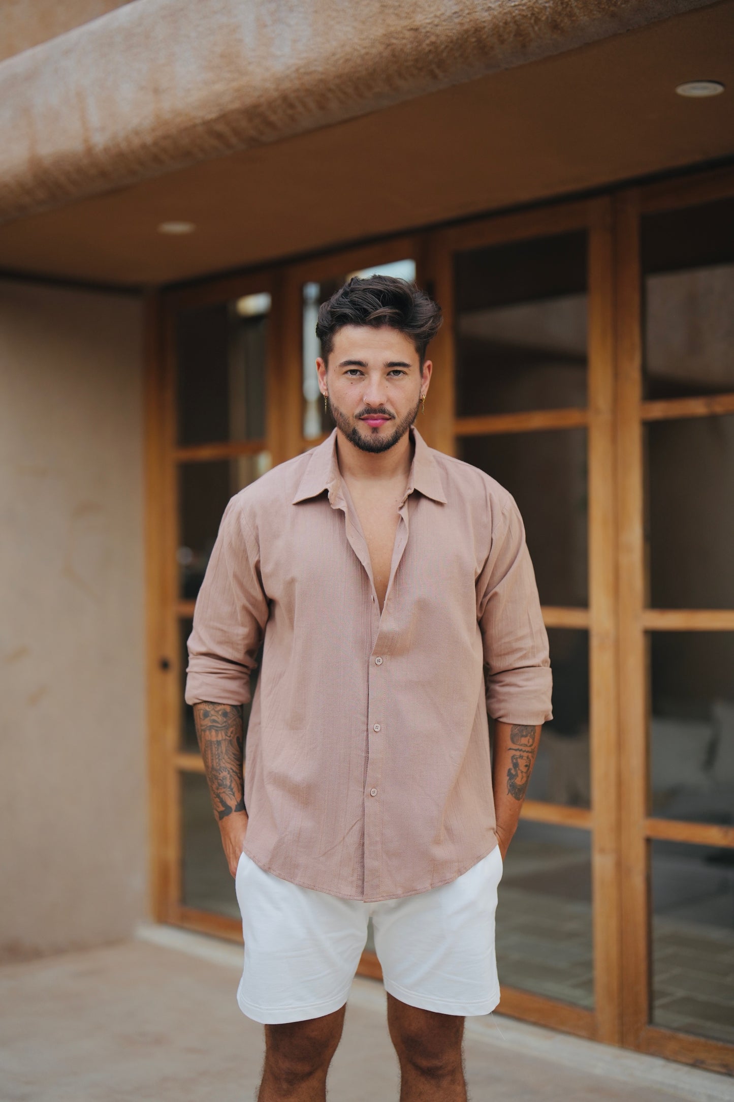 Luca Linen Crinkle Long Sleeve Shirt