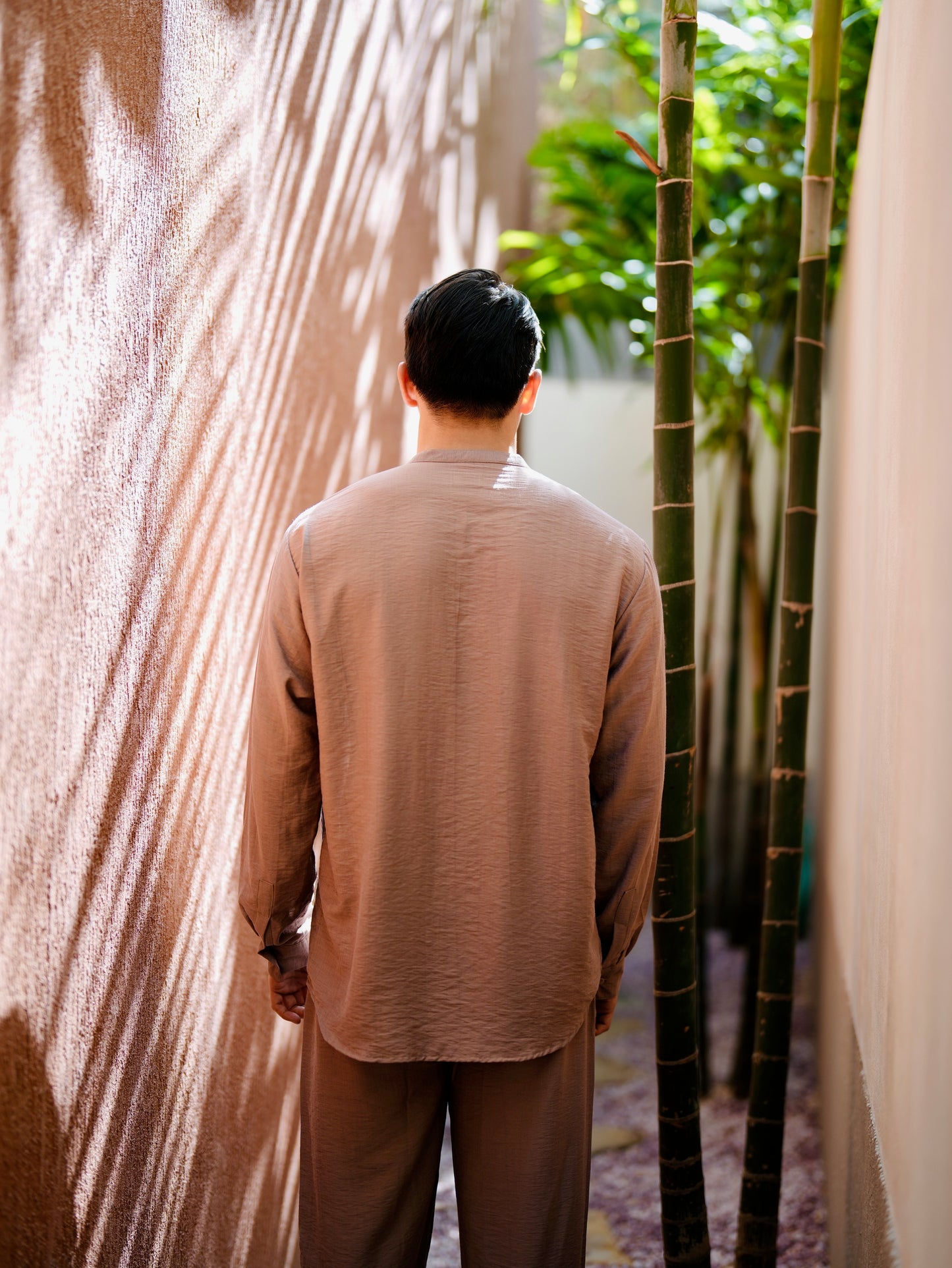 Polo Linen Mandarin Long Sleeve Shirt