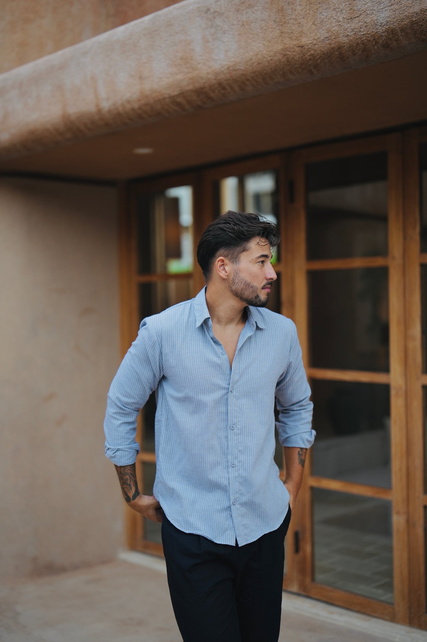 Paraline Cotton Long Sleeve Shirt 026
