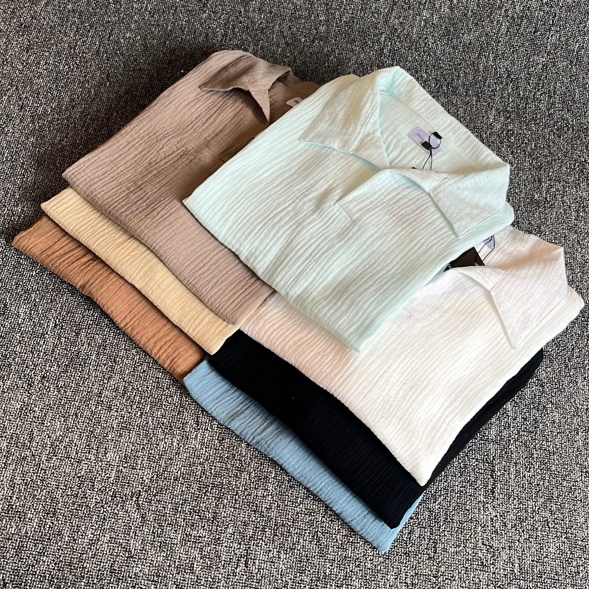 Polo Hai Buttonless Oversized Broken White, Black, Blue Aqua, Blue Denim, Cream, Brown, Grey Stone