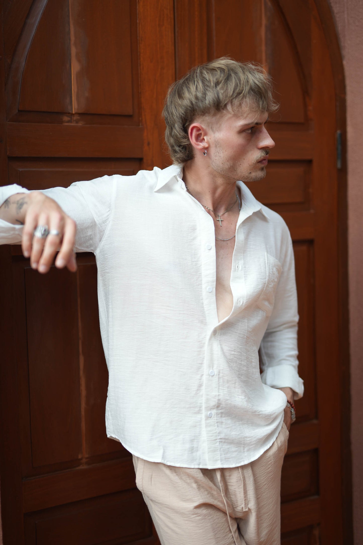 Joda Polo Linen Long Sleeve Shirt