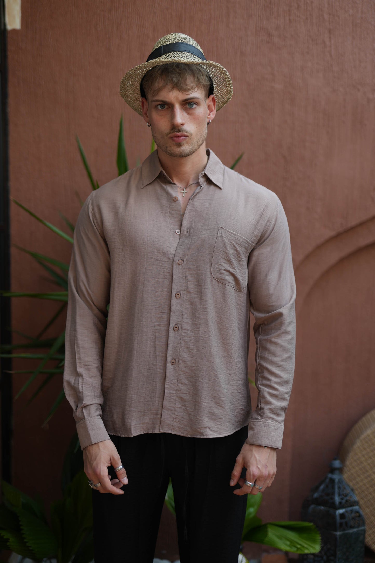 Joda Polo Linen Long Sleeve Shirt