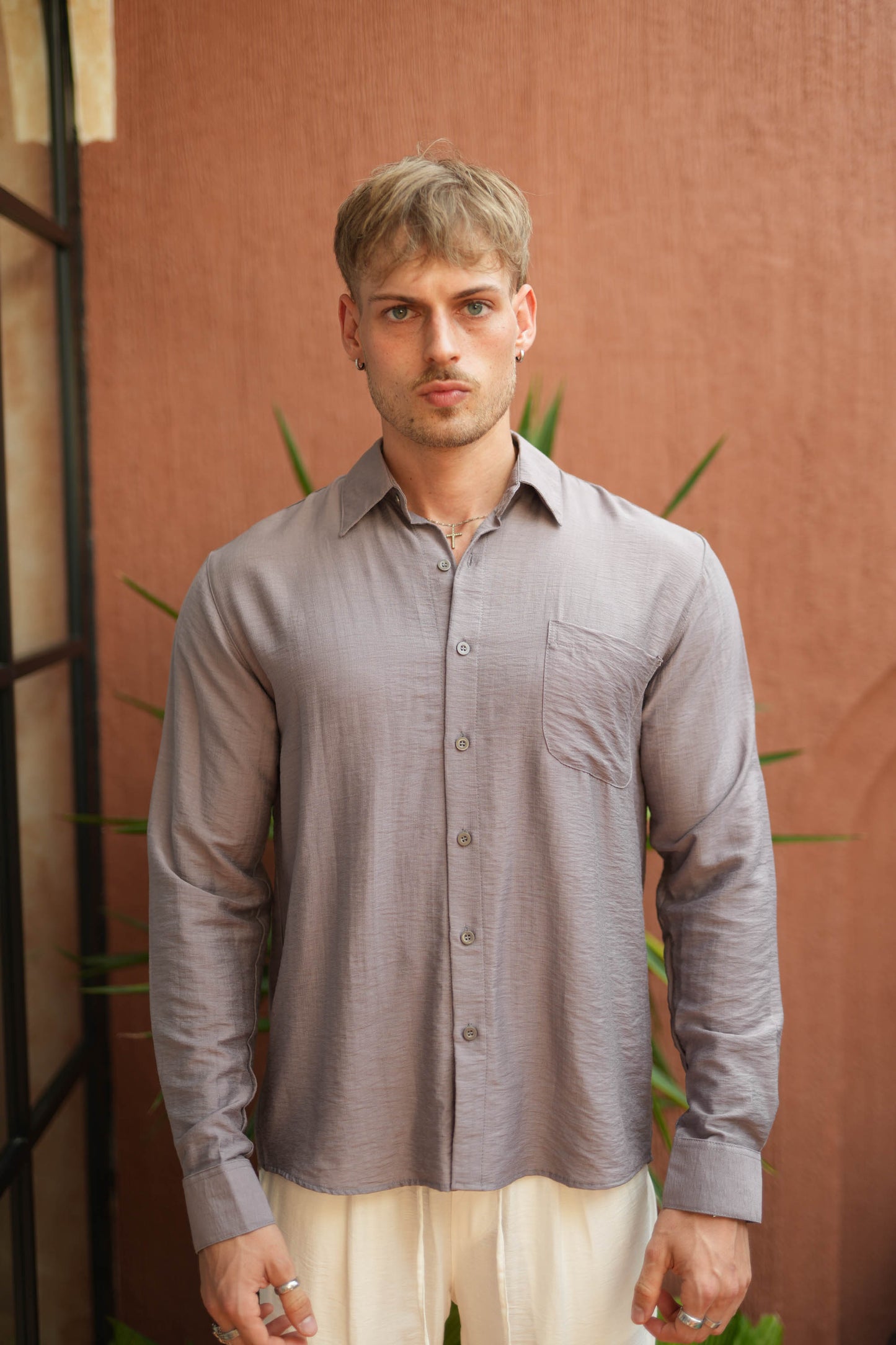 Joda Polo Linen Long Sleeve Shirt