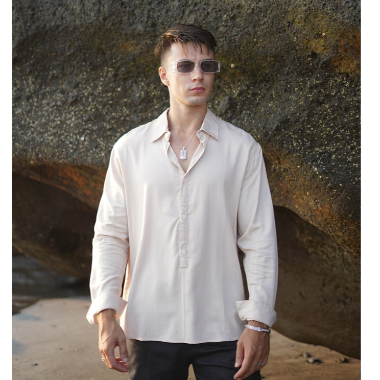 BEACHWELL Baju Kemeja Pria Polos Lengan Panjang Palmeerah Series - All Varians