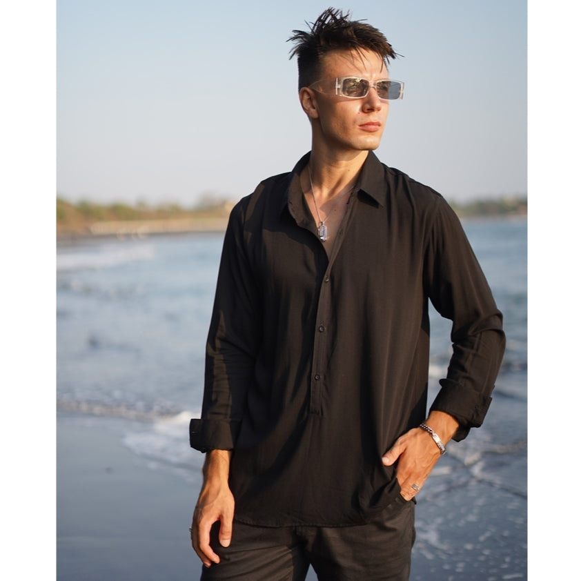 BEACHWELL Baju Kemeja Pria Polos Lengan Panjang Palmeerah Series - All Varians