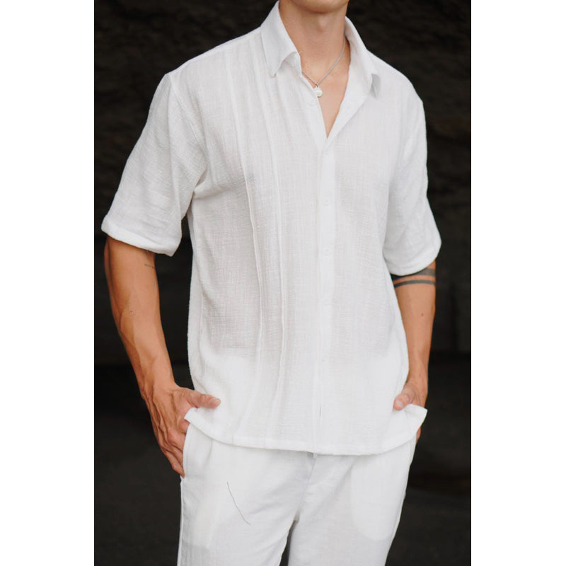 BEACHWELL Kemeja Pria Oversized Katun Lengan Pendek Resort wear Alba Series all varians