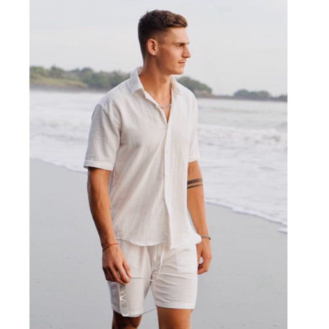 BEACHWELL Kemeja Pria Linen Katun Lengan Pendek - Canggu Series All Varian
