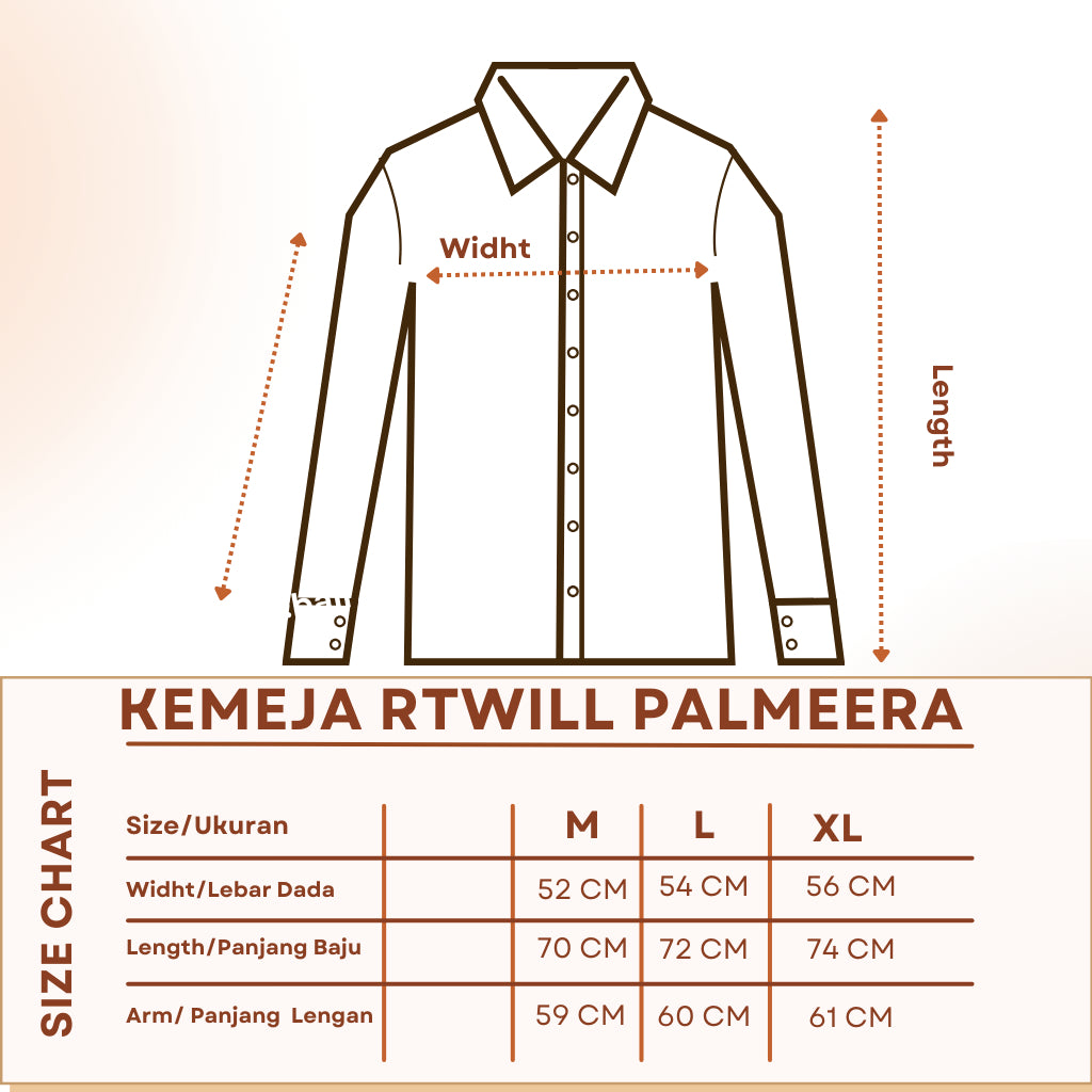 BEACHWELL Baju Kemeja Pria Polos Lengan Panjang - Palmeerah Series Blue Biru