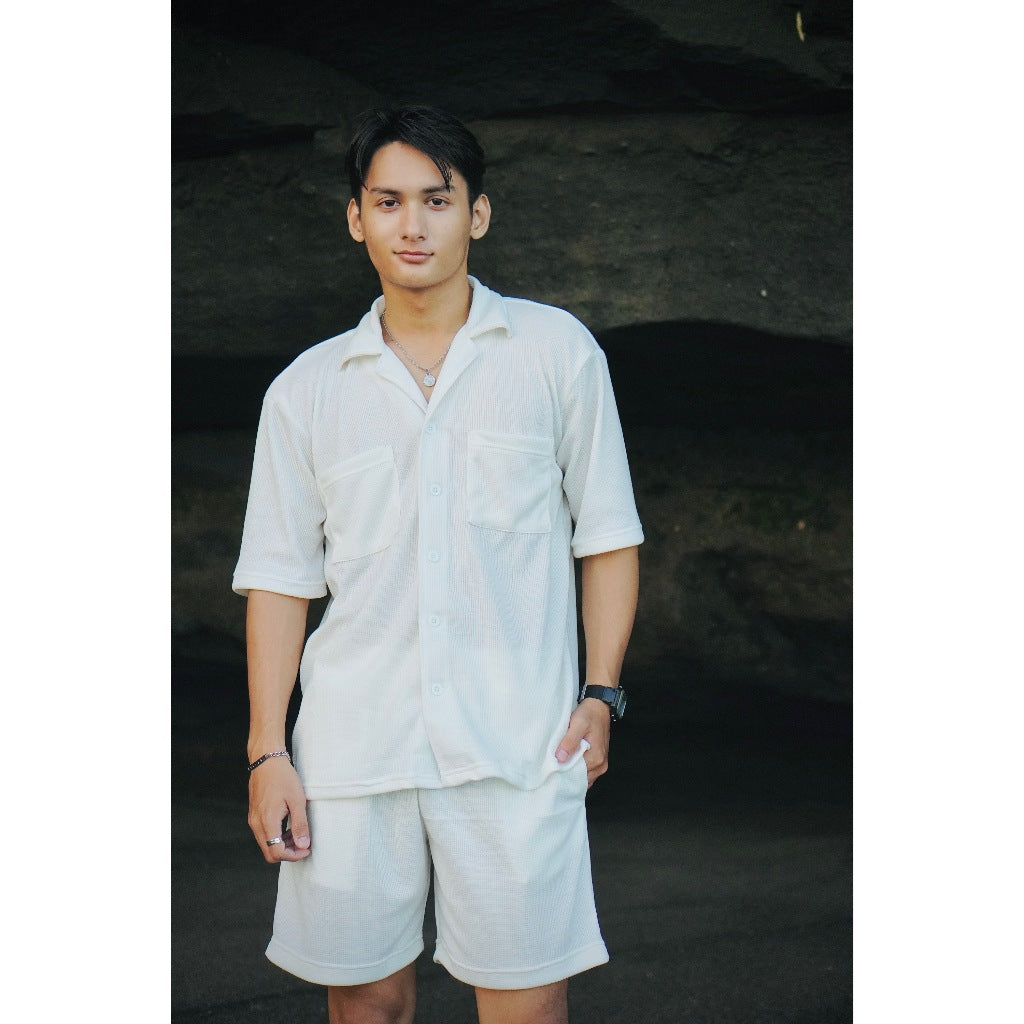 BEACHWELL SATU SET CELANA PENDEK & BAJU KEMEJA OVERSIZED - WAFFLE SERIES ALL VARIANS