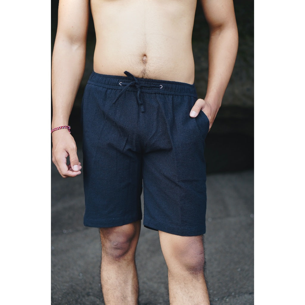 BEACHWELL Celana Pendek Pria Linen Katun Big Size - Sakala Series Putih dan All Varians