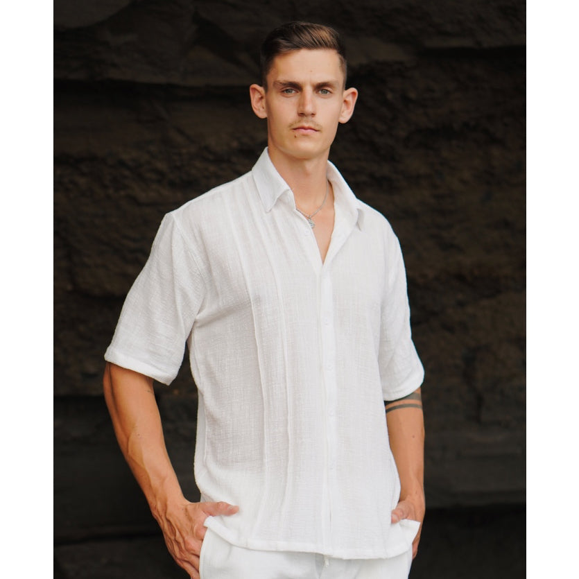 BEACHWELL Kemeja Pria Oversized Katun Lengan Pendek Resort wear Alba Series all varians