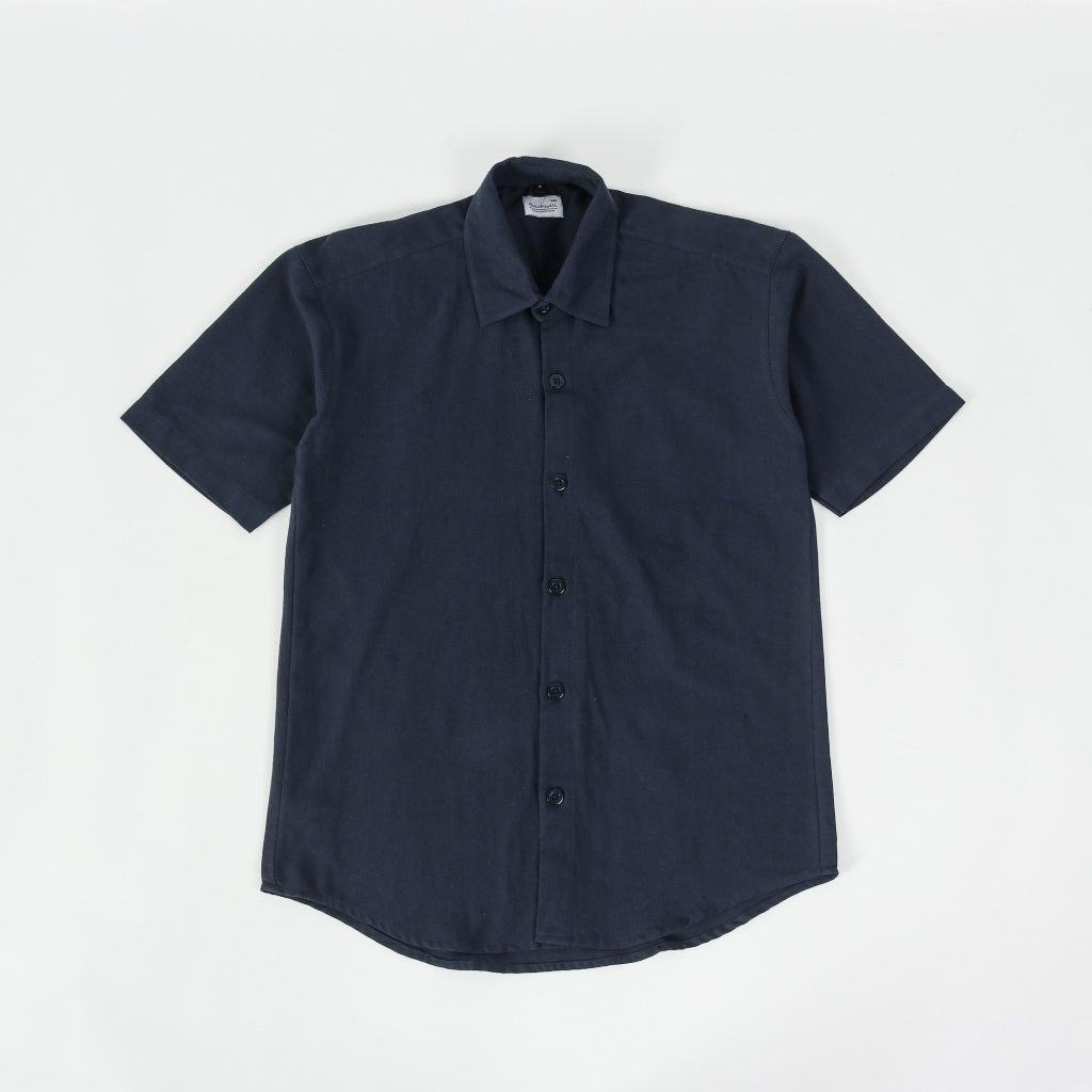 BEACHWELL Kemeja Pria Linen Lengan Pendek Katun - Canggu Series - Biru Navy