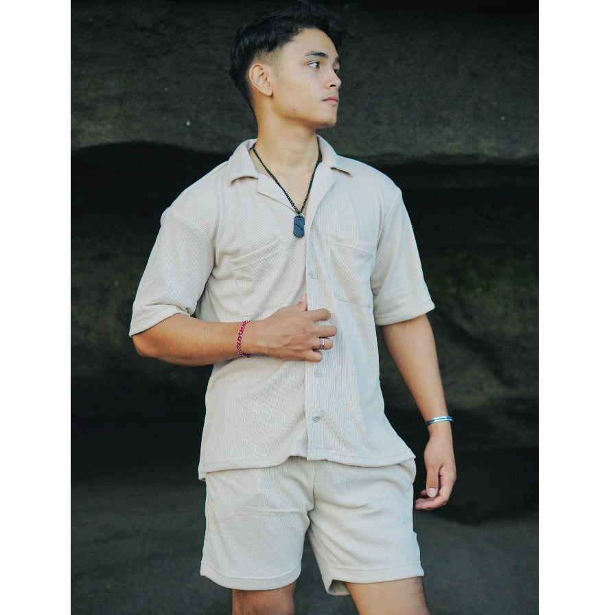 BEACHWELL SATU SET CELANA PENDEK & BAJU KEMEJA OVERSIZED - WAFFLE SERIES ALL VARIANS