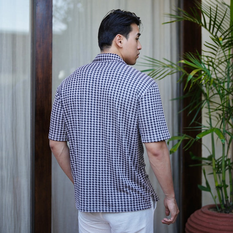BEACHWELL Kemeja Pria Katun Knit Bahan Adem Elastis Lengan Pendek - Knit Dio Series All Varian