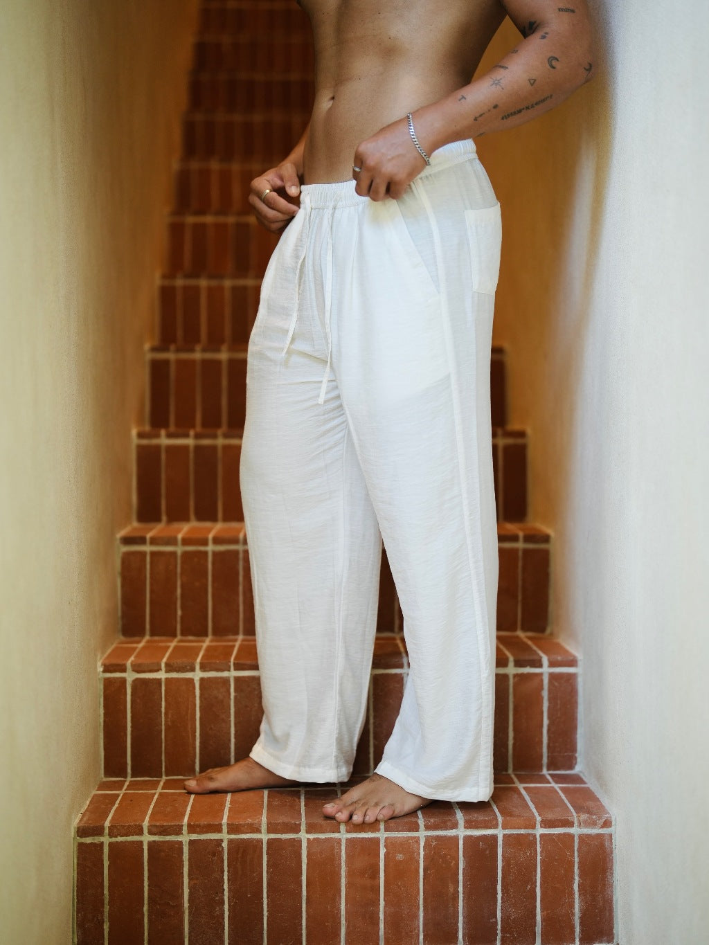BEACHWELL Celana Panjang Pria POLO Linen Pants - Polo Series Pants Putih dan All Colors Varians
