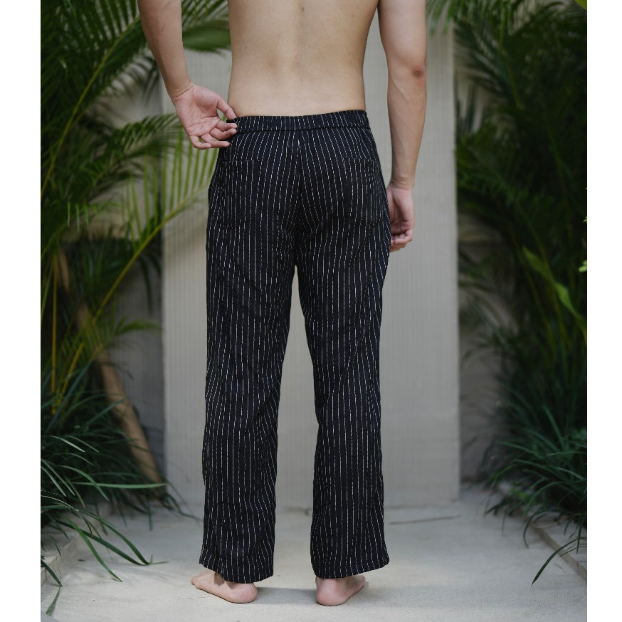 BEACHWELL Celana Panjang Pria Linen Stripes Garis Katun - Bozzaline Trouser Pants Series All Varians