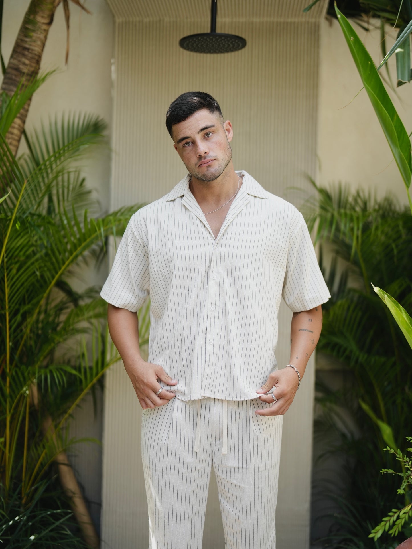 Bozzaline Linen Relax Pants - Khaki