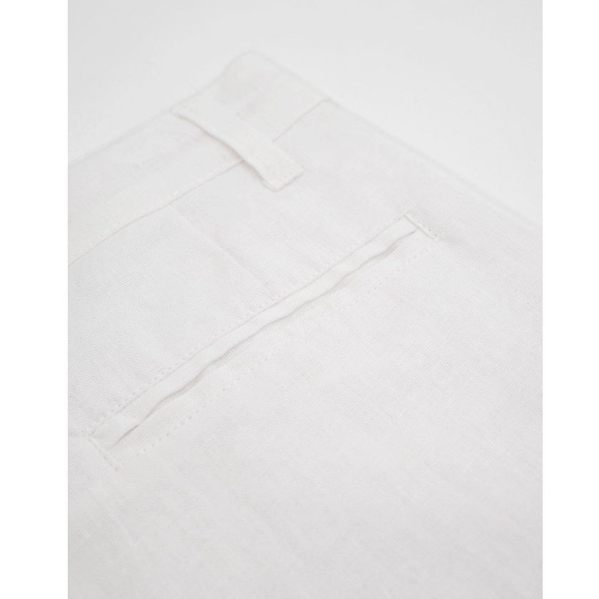 BEACHWELL Celana Pendek Pria Linen Rayon - White Putih