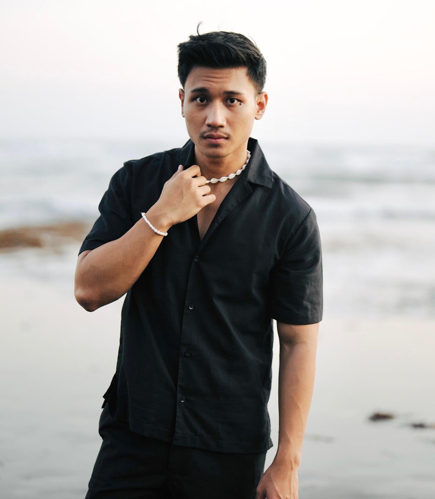 Kemeja Marco Linen Rami - Krem