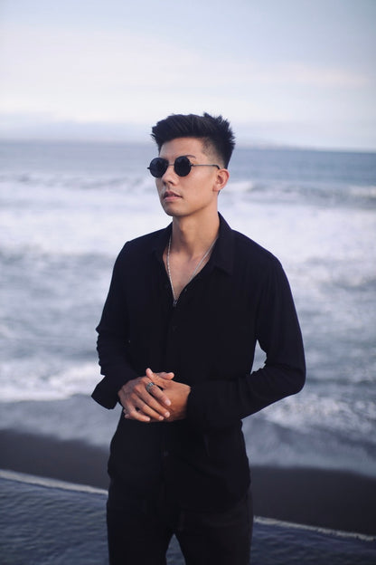 Rayon Crinkle Lengan Panjang - Putih