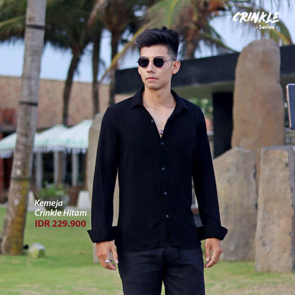 Rayon Crinkle Lengan Panjang - Putih