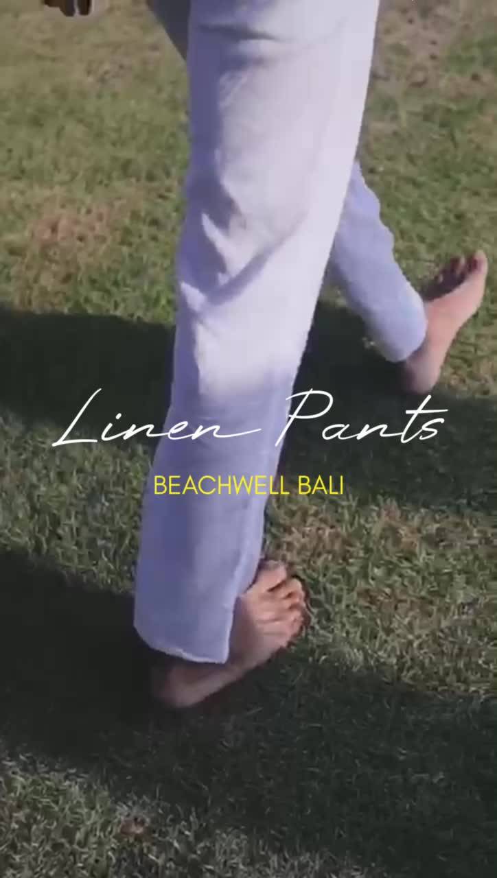 BEACHWELL Celana Panjang Putih Pria Linen Premium - White Linen Pants Premium Bali