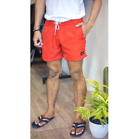 BEACHWELL Celana Pendek Pria Basic Boardshort - Merah
