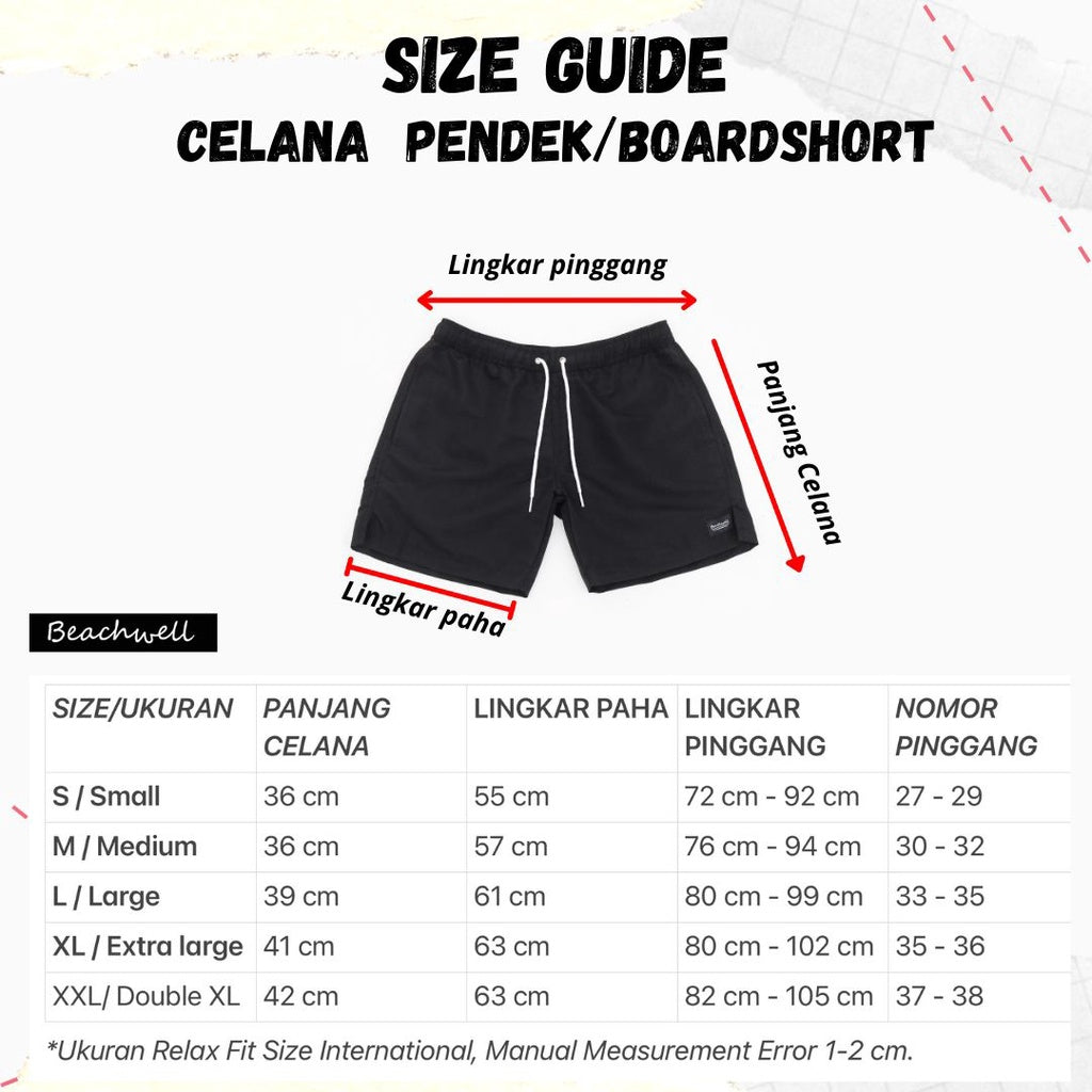 BEACHWELL Celana Pendek Pria Basic Boardshort - Abu Abu