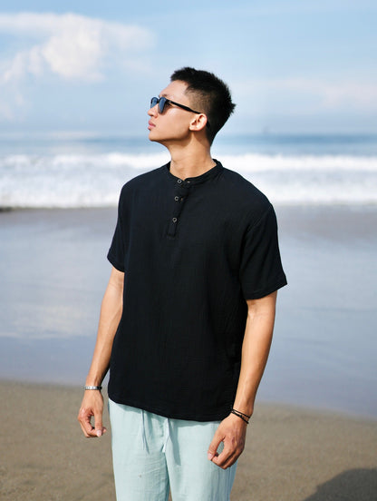 Cotton Mandarin Estilo Oversized Broken White,  Black, Blue Aqua, Blue Denim, Cream, Brown, Grey Stone