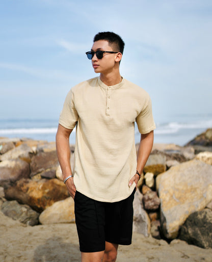 Cotton Mandarin Estilo Oversized Broken White,  Black, Blue Aqua, Blue Denim, Cream, Brown, Grey Stone