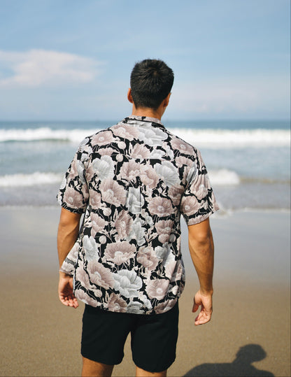 Rayon Hawaian Oversized Shirt TARO Flowers