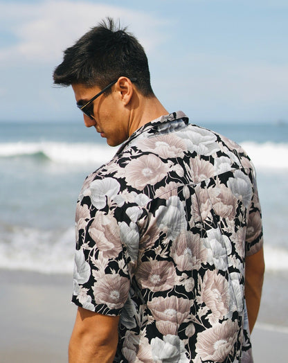 Rayon Hawaian Oversized Shirt TARO Flowers