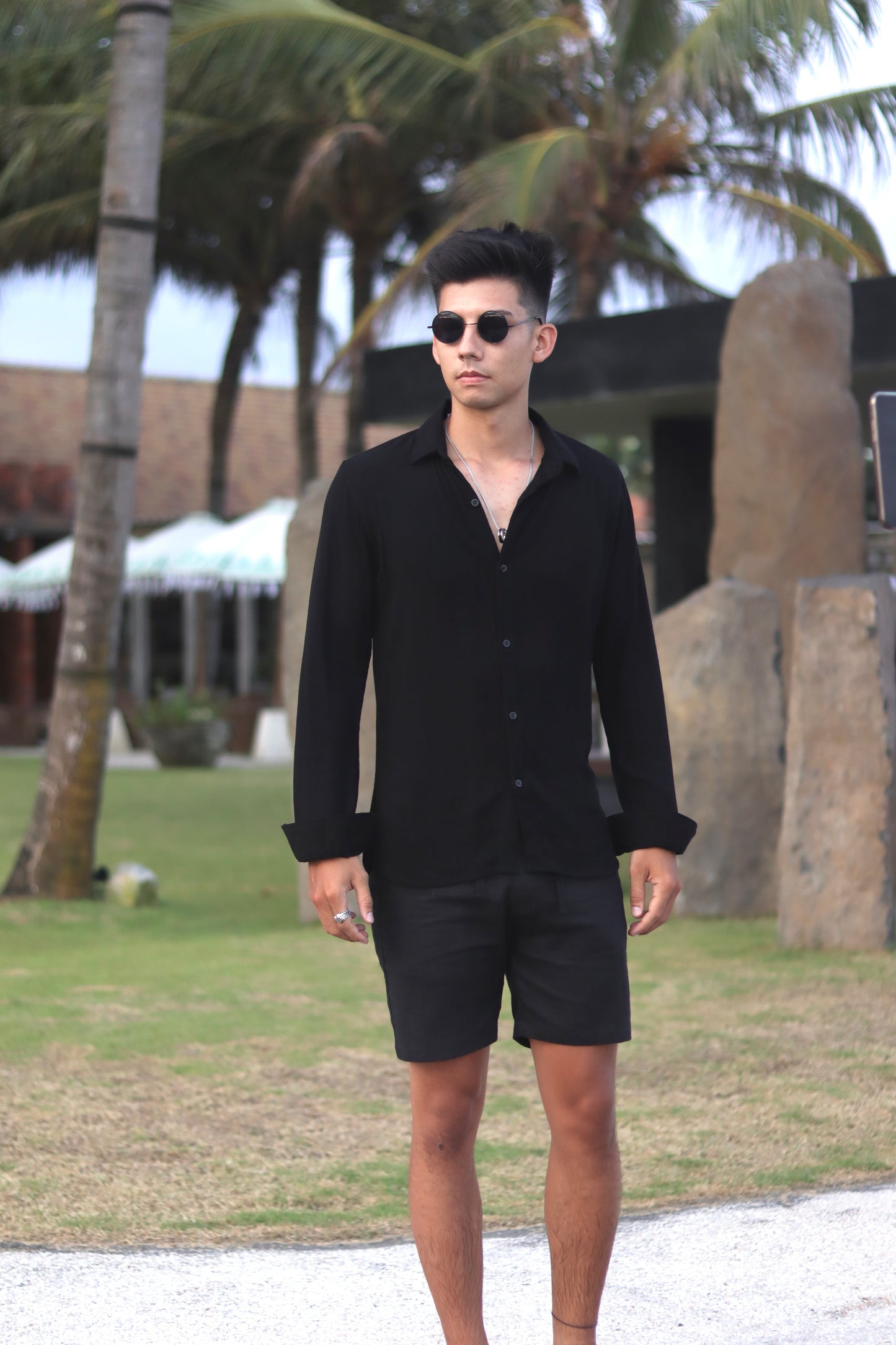 Rayon Crinkle Lengan Panjang - Putih