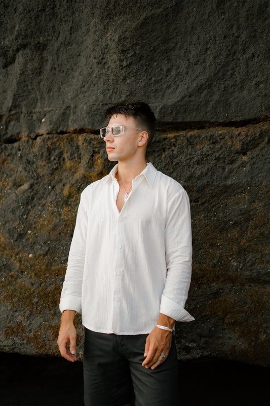 Luca Linen Crinkle Long Sleeve Shirt