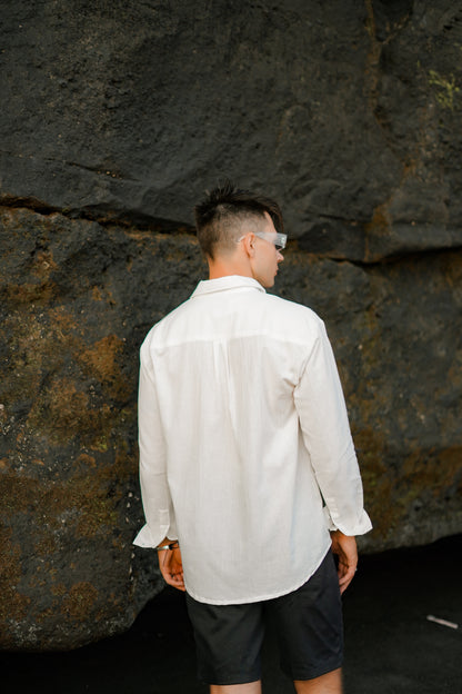 Luca Linen Crinkle Long Sleeve Shirt