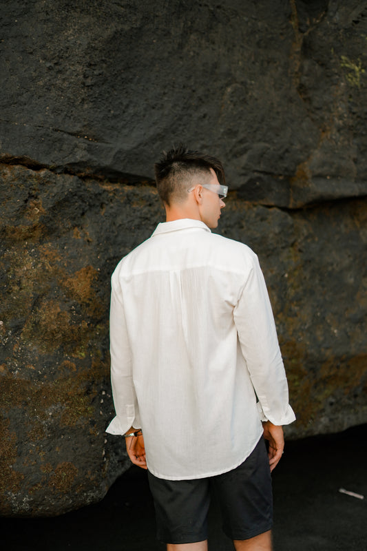 Luca Linen Crinkle Long Sleeve Shirt
