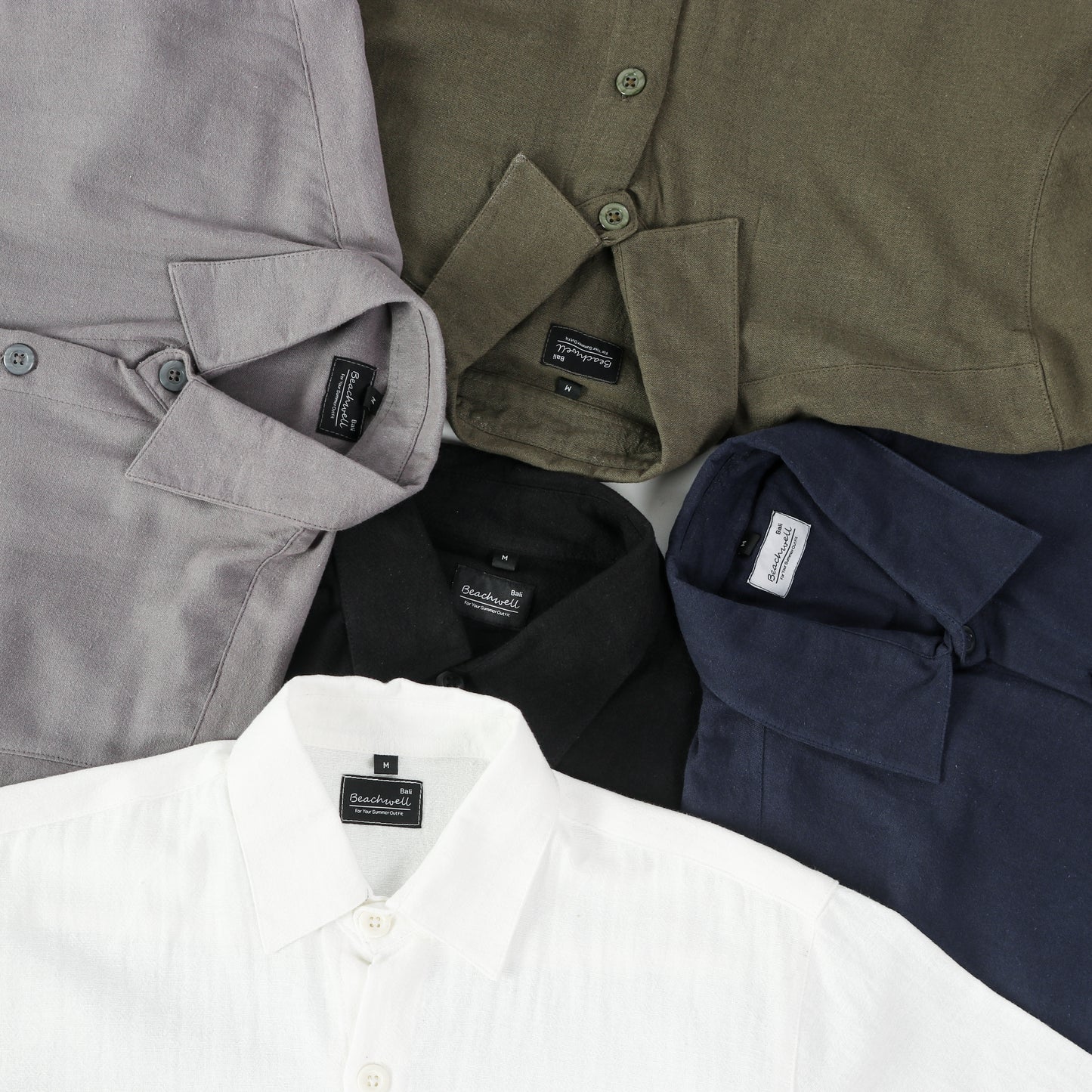 Canggu Linen Angel Regular Relax Shirt - 9 Colors (Off White, Black, Brown, Green Army, Blue Navy, Cream, Grey, Blue Aqua, Dusty Pink)