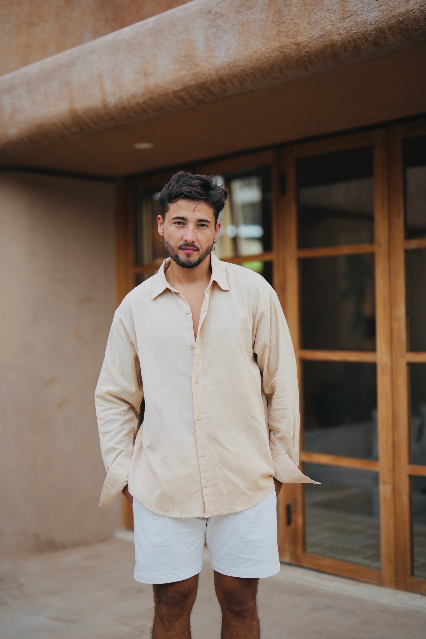 Luca Linen Crinkle Long Sleeve Shirt