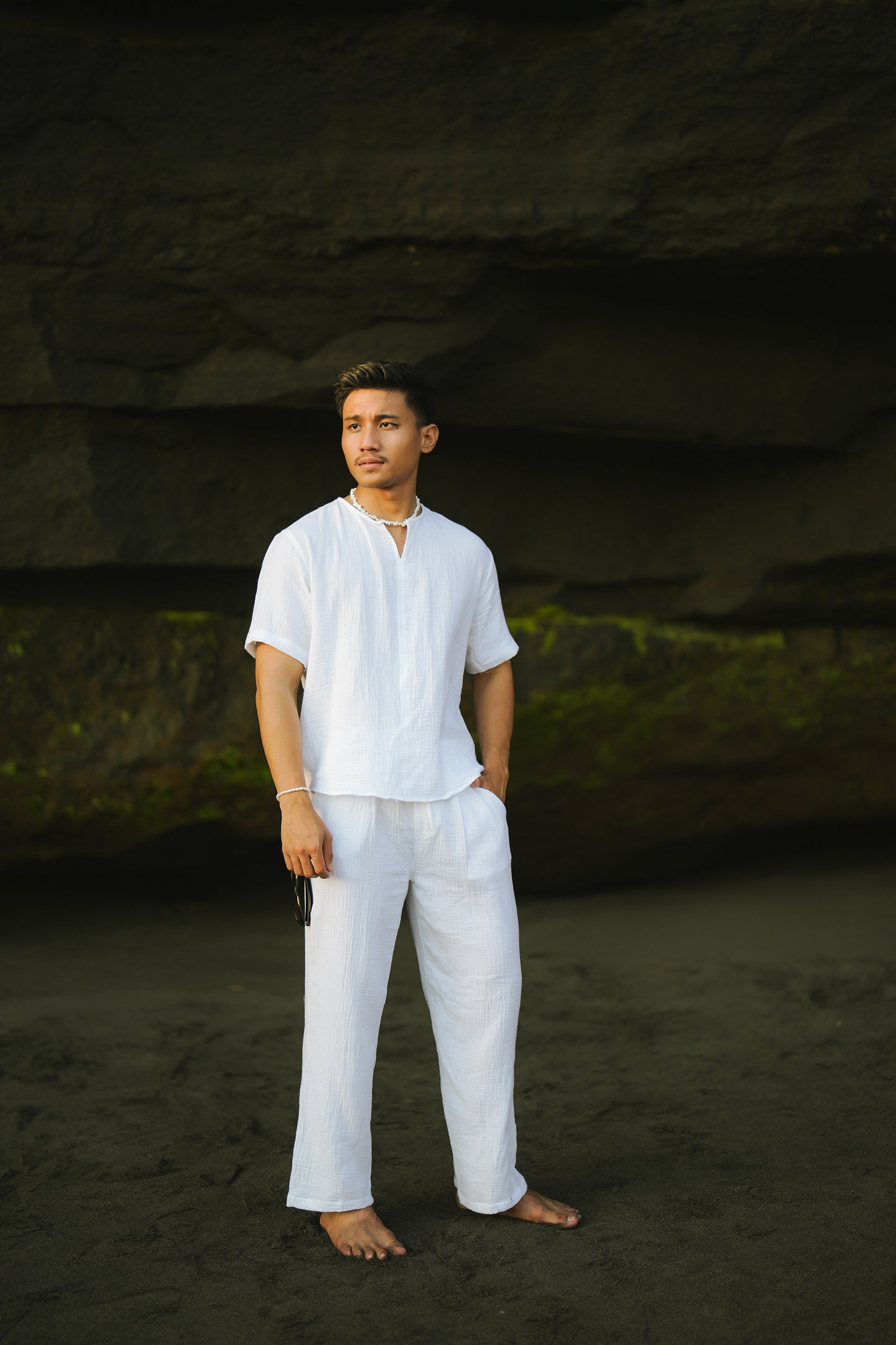 Rosaldo Cotton Viking Shirt - Black and White