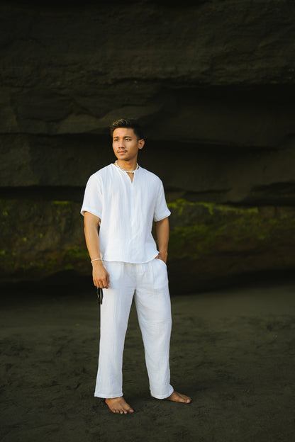 Rosaldo Cotton Viking Shirt - Black and White