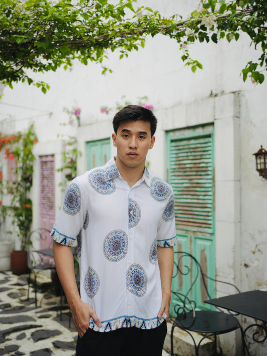 Rayon Hawaian Oversized Shirt Circulaire Printing Motive