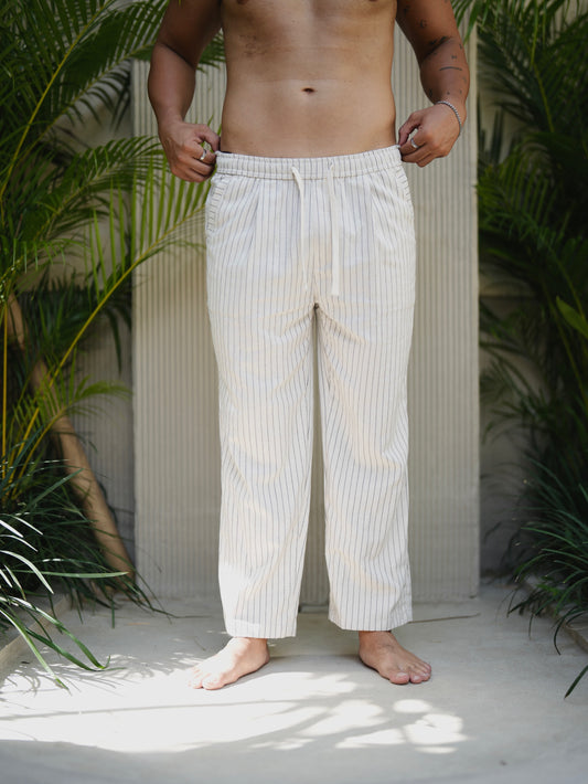 Bozzaline Linen Relax Pants - Khaki