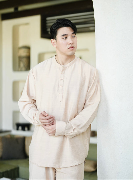 Polo Linen Mandarin Long Sleeve Shirt