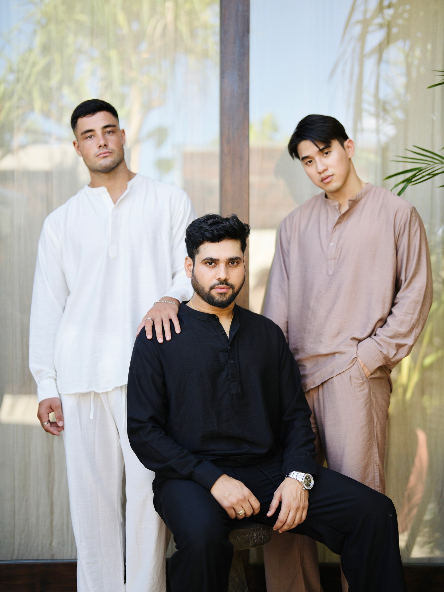Polo Linen Mandarin Long Sleeve Shirt